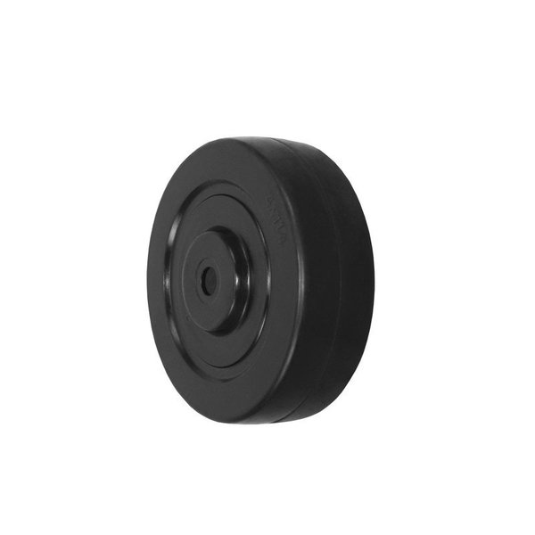 Durastar Wheel; 4X1.25 Hard Rubber (Black); 3/8" Plain Bore;Black 414HR82B